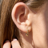 Gold Filled Rectangular Clip Hoop Earrings