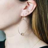 Gold Filled Golden Shadow Crystal Cube Hoop Earrings