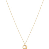 Pink Sapphire Circle Necklace in 18kt Yellow Gold - Petite Serendipity Pendant