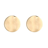 9kt Gold 7mm Hammered Disc Stud Earrings