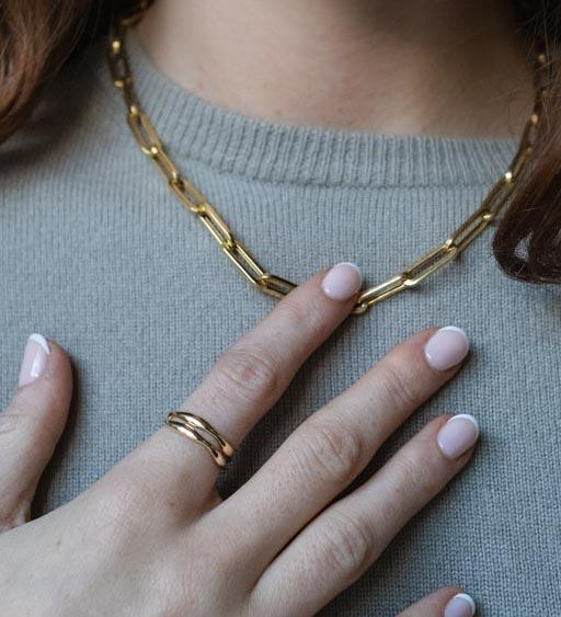 9kt Gold Chunky Paperclip Necklace