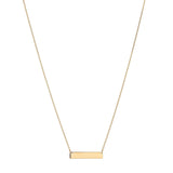 9kt Gold Classic Bar Pendant Necklace