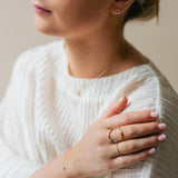 Dainty Diamond & Tsavorite Ring in 18kt Yellow Gold - Signature Collection