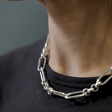 Sterling Silver Long & Short Link Necklace