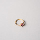 Pink Tourmaline Ring with Diamonds in 18kt Yellow Gold - Bands of Colour Collection