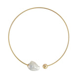 Gold Plated Sterling Silver Flexi Baroque Pearl Necklace