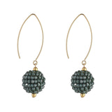 Gold Filled Small Emerald Green Crystal Cluster Oval Open Earrings