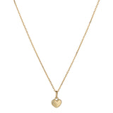 9kt Gold Solid Heart Pendant Necklace