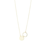 9kt Gold Disc & Circle Pendant Necklace