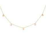 Five Diamond Station Necklace in 18kt Yellow Gold - Dancing Diamonds