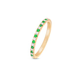 Dainty Diamond & Tsavorite Ring in 18kt Yellow Gold - Signature Collection
