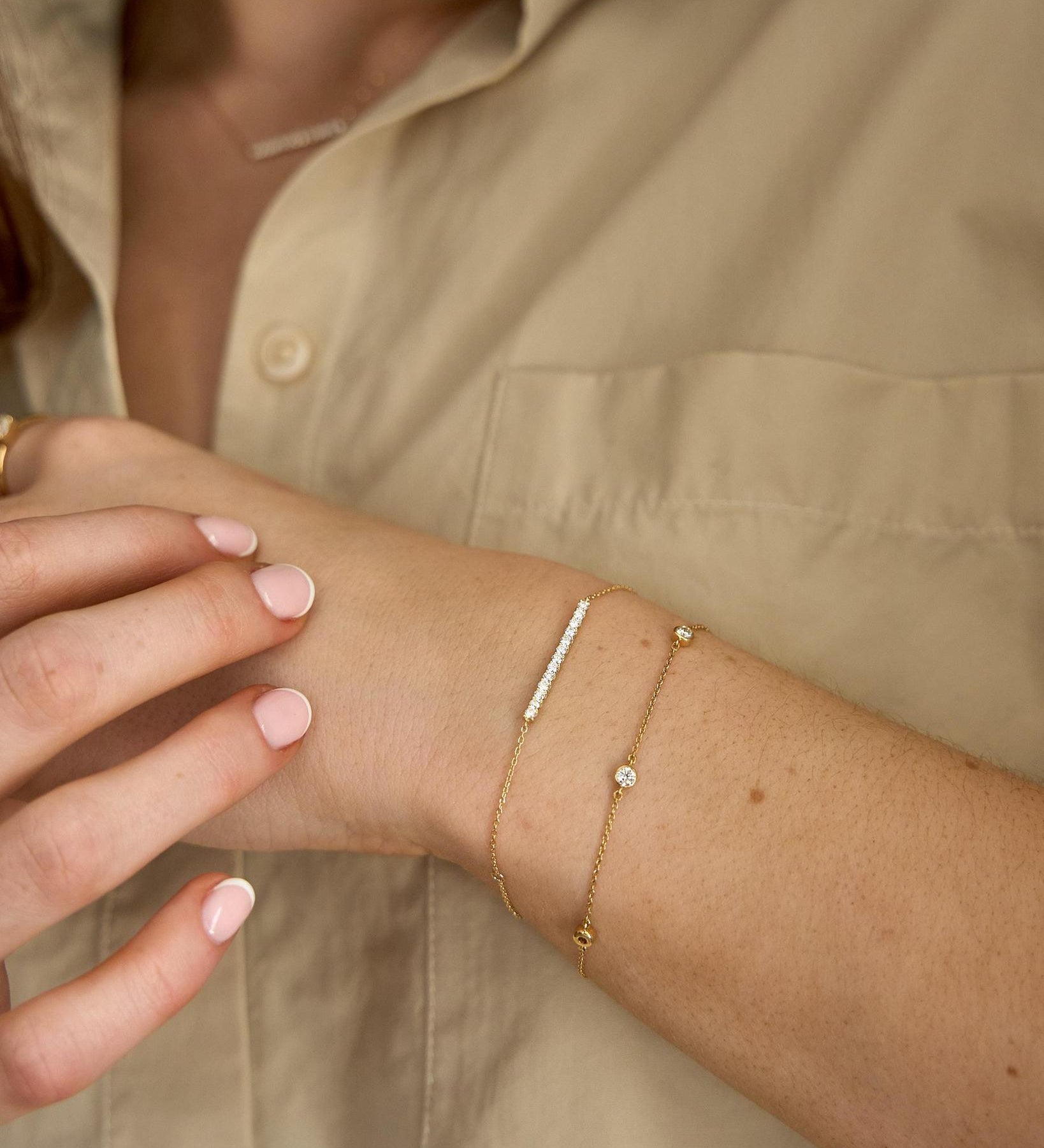 5 Diamond Bracelet in 18kt Yellow Gold - Stone by Stone Collection
