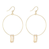 Gold Filled Golden Shadow Emerald Cut Hoops