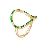 Diamond & Tsavorite Ring in 18kt Yellow Gold - Serendipity Collection