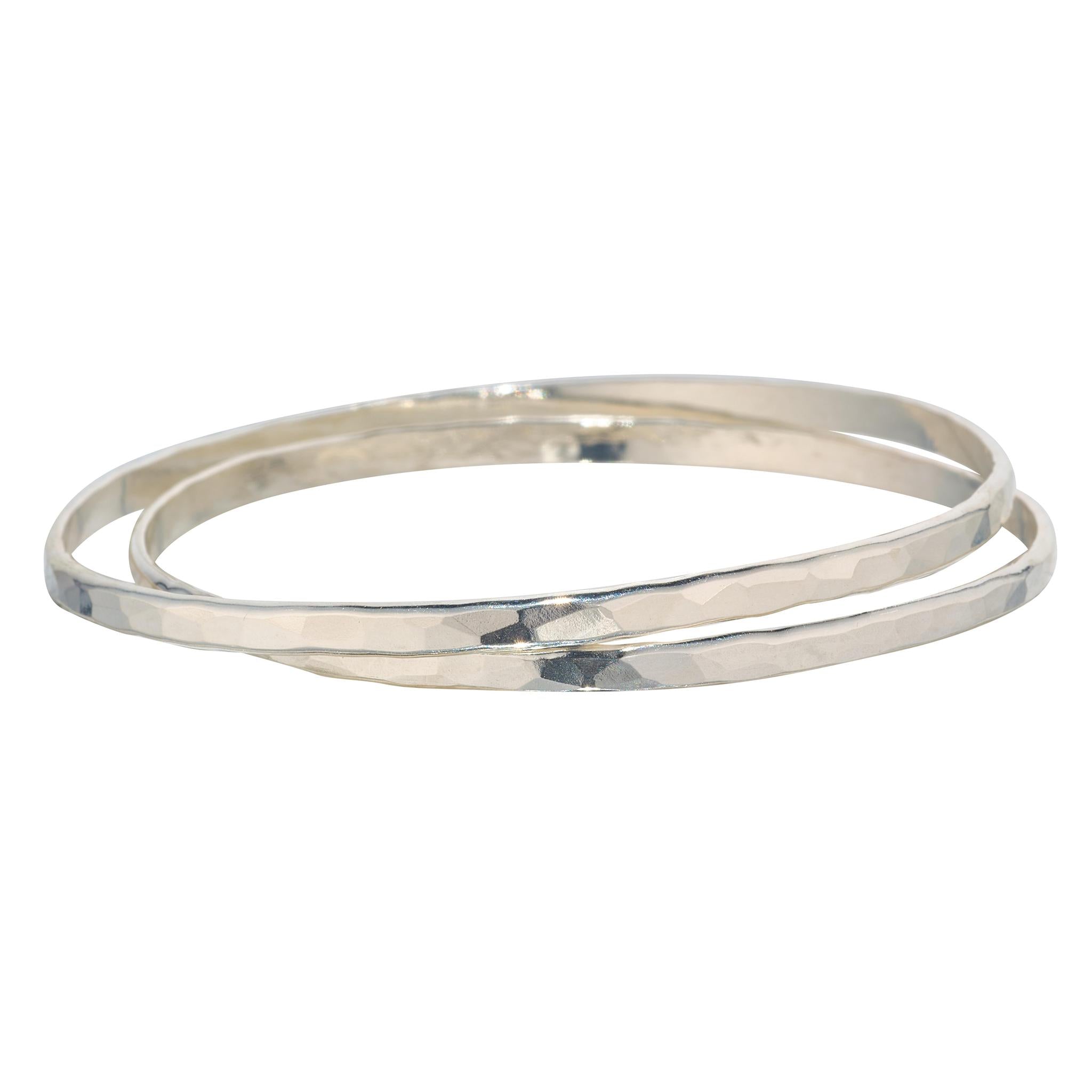 Silver Hammered Bangle