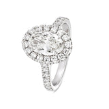 Platinum 1.2ct (HVS1) Oval Diamond Halo Ring - Signature Collection