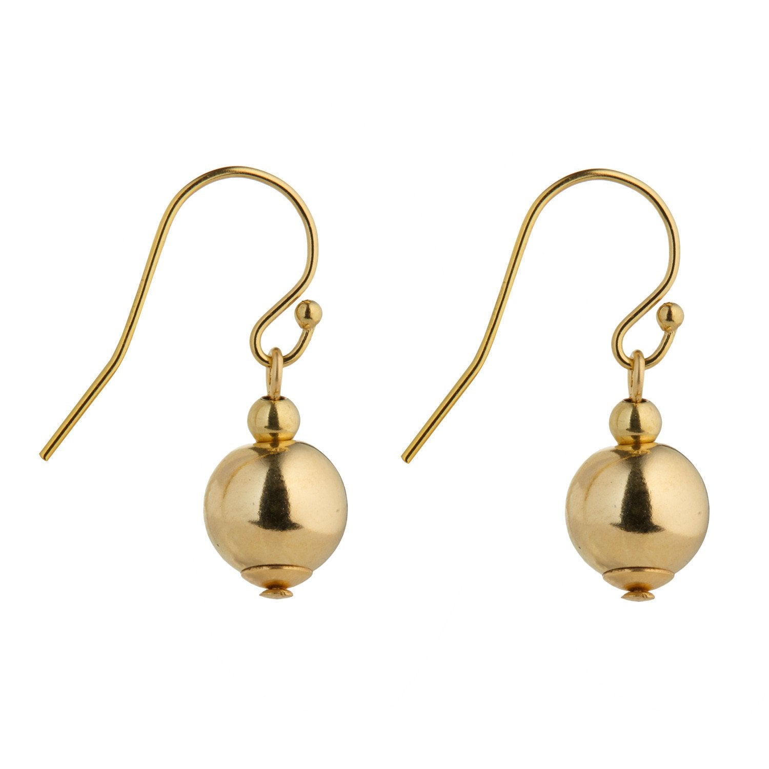 A pair of gold-filled ball drop earrings (8mm)