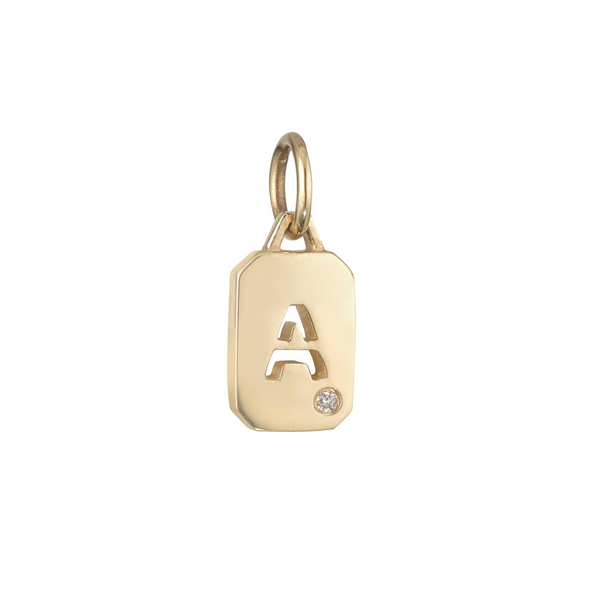 9kt Gold Diamond Initial (CHARM only) (A to Z)