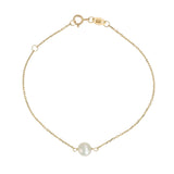 9kt Gold Single Pearl Bracelet