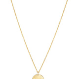 9kt Gold Hammered Disc Pendant - 14mm