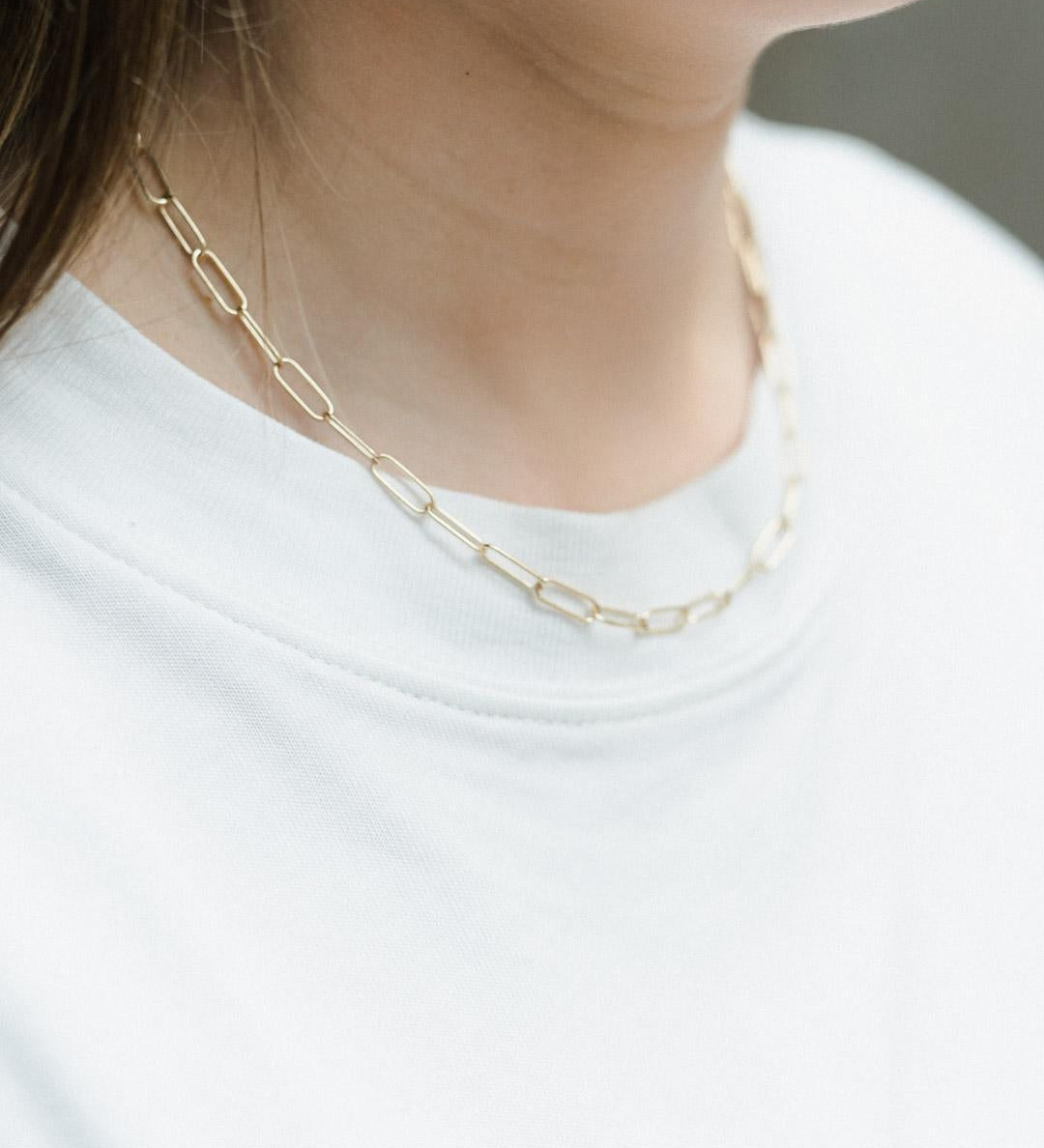 9kt Gold Paperclip Lightweight Chain Necklace
