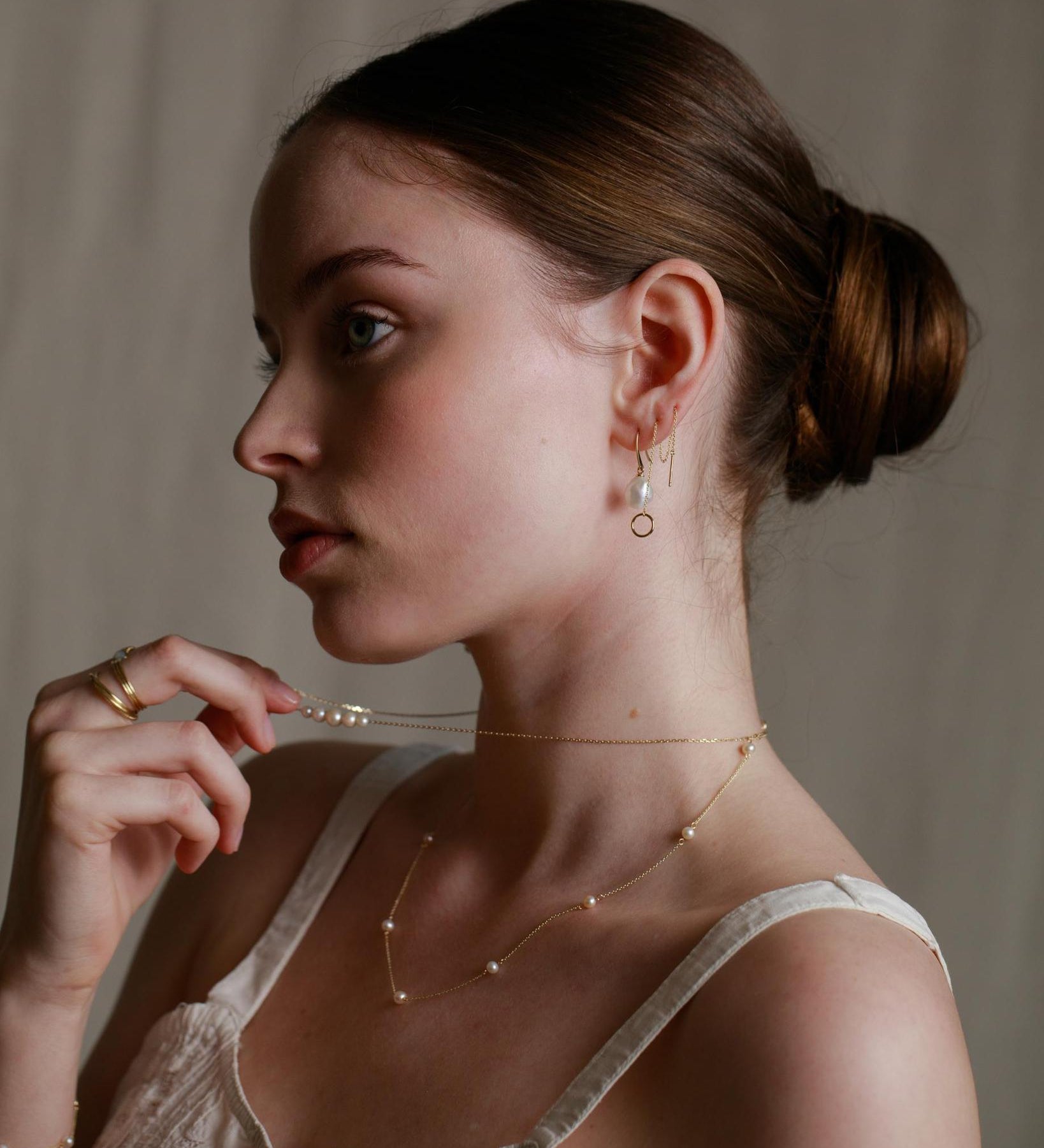 9kt Gold 9mm Baroque Pearl Drop Earrings