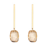 Gold Filled Flat Bar 19mm Golden Shadow Crystal Drop Earrings