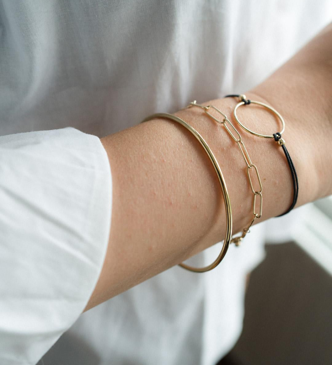 (NOT AVAILABLE) 9kt Gold Paperclip Chain Bracelet