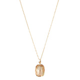 Gold Filled 19mm Golden Shadow Crystal Pendant Necklace