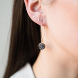 Gold Filled Druzy Quartz Open Oval Earrings