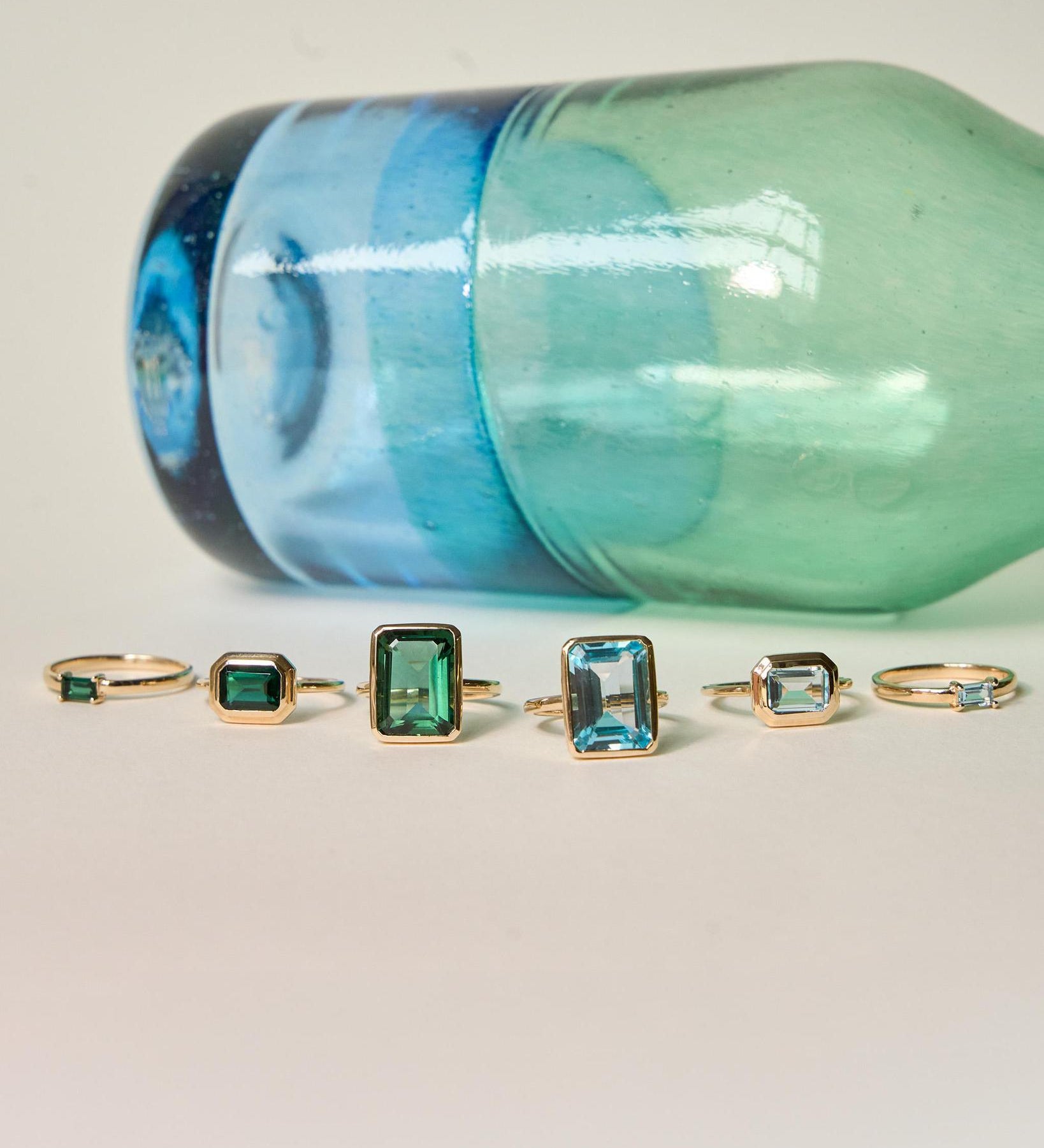 9kt Gold Sky Blue Topaz Ring 8x6