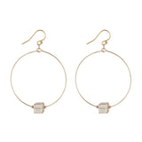 Gold Filled Golden Shadow Crystal Cube Hoop Earrings