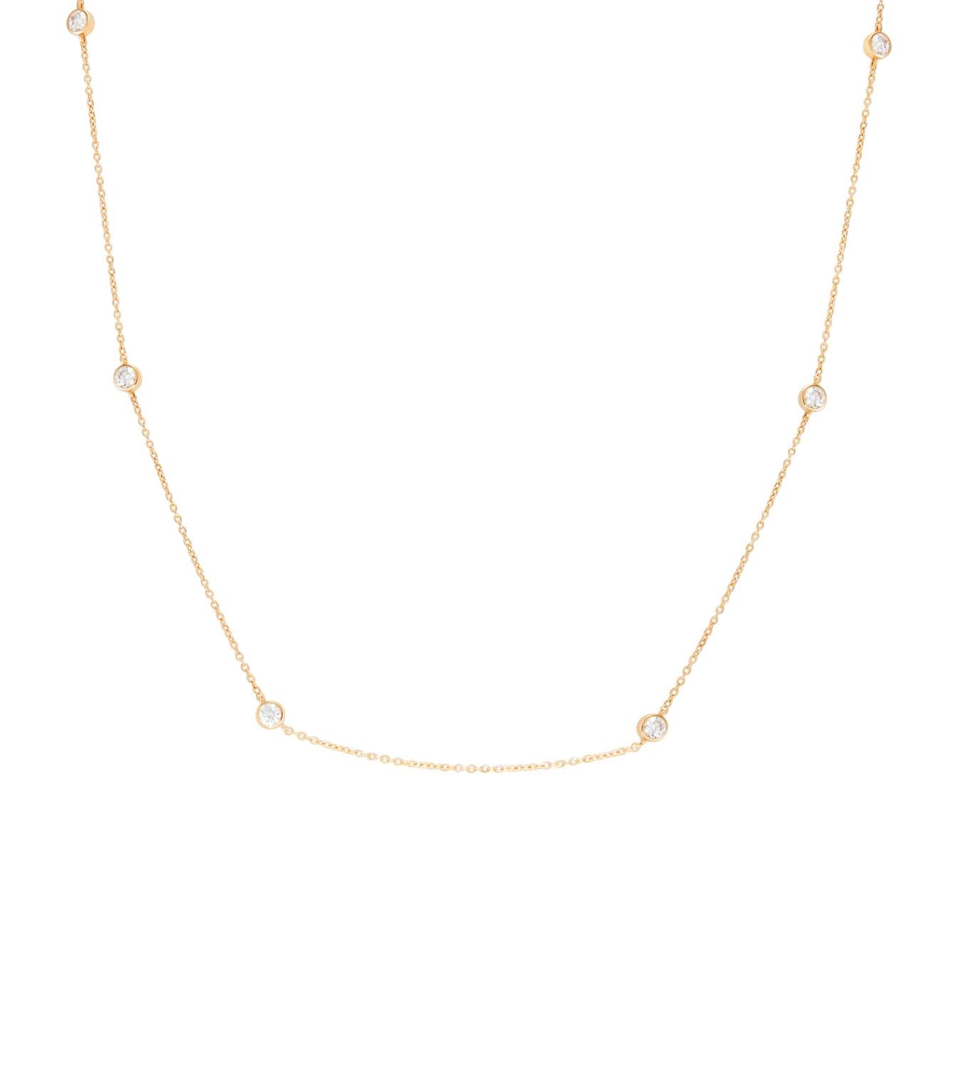 7 Diamond Necklace in 18kt Yellow Gold - 'Stone by Stone Collection'