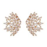 Yellow Fireburst Cubic Zirconia Stud Earrings