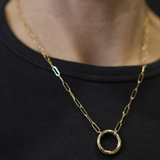 Gold Filled Paperclip Necklace with Circle Clasp