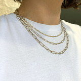 9kt Gold Fine Paperclip 20" Chain Necklace
