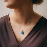 Irregular 4.36ct Opal & Diamond Pendant in 18kt Yellow Gold - 'Night Sky Collection'