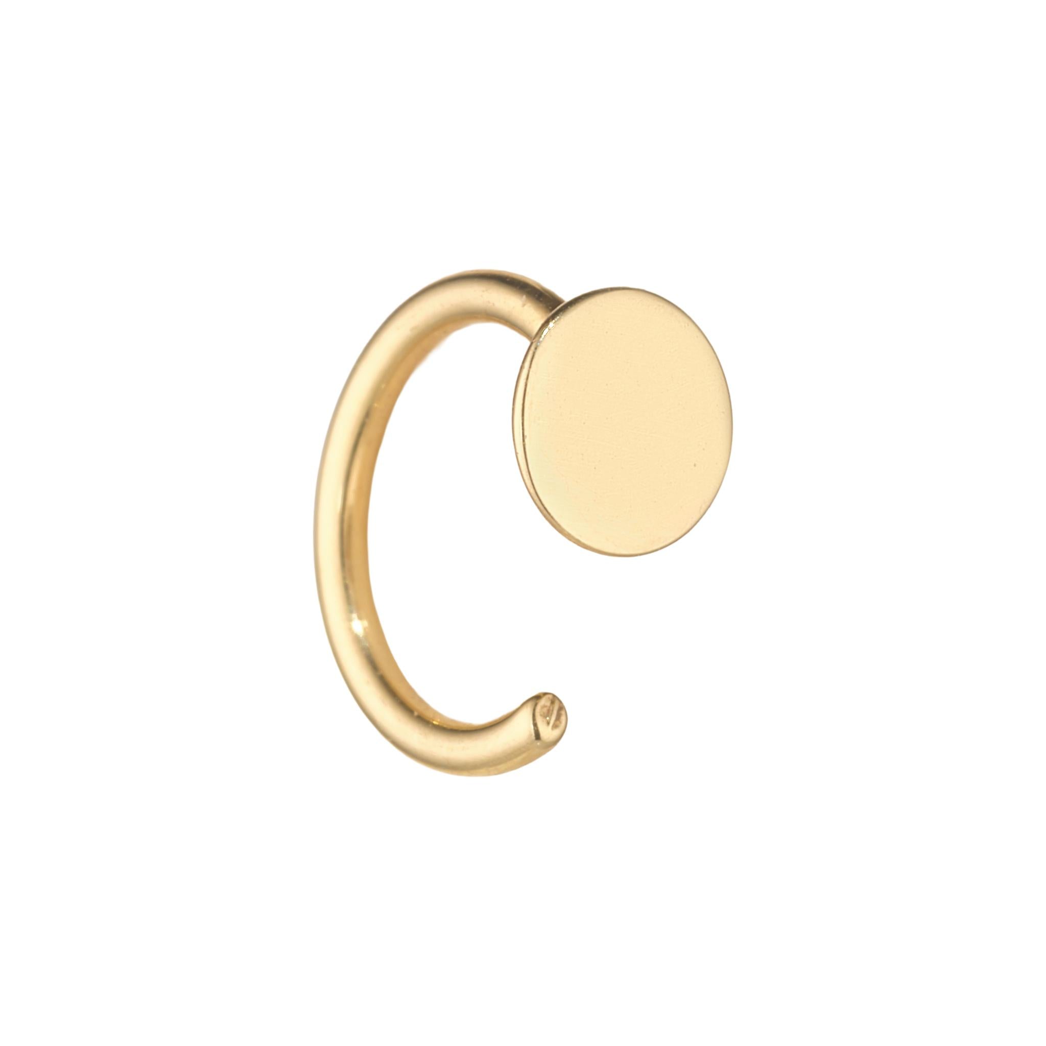 9kt gold disc open huggy 