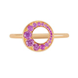 Pink Sapphire Circle Ring in 18kt Yellow Gold - Petite Serendipity Ring