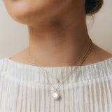Keshi Pearl (AAA) & Diamond Pendant Necklace in 18kt Yellow Gold - 'Moon Tide'