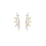 Tiara Diamond Stud Earrings with Marquise Cuts in 18kt Gold - Signature