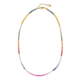 Gold Filled 3mm Natural Rainbow Sapphire Double Bracelet/Choker