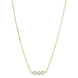 9kt Gold Three Pearl Row Pendant Necklace