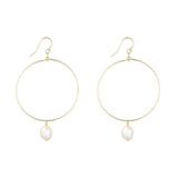 Gold Filled Baroque Pearl Hoop Earrings