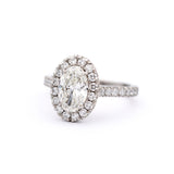 Platinum 1.2ct (HVS1) Oval Diamond Halo Ring - Signature Collection