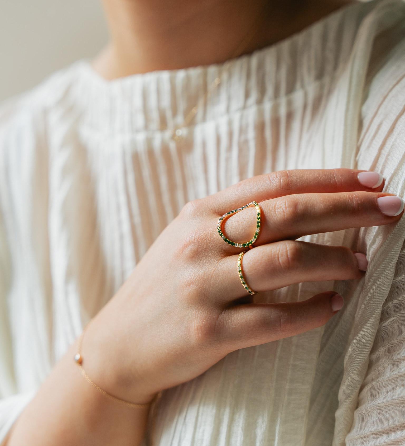Diamond & Tsavorite Ring in 18kt Yellow Gold - Serendipity Collection
