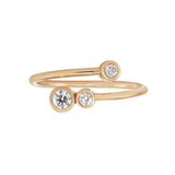 Three Bezel Diamond Ring in 18kt Yellow Gold - Solstice Collection