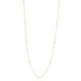 9kt Gold Seven Pearl Chain Necklace