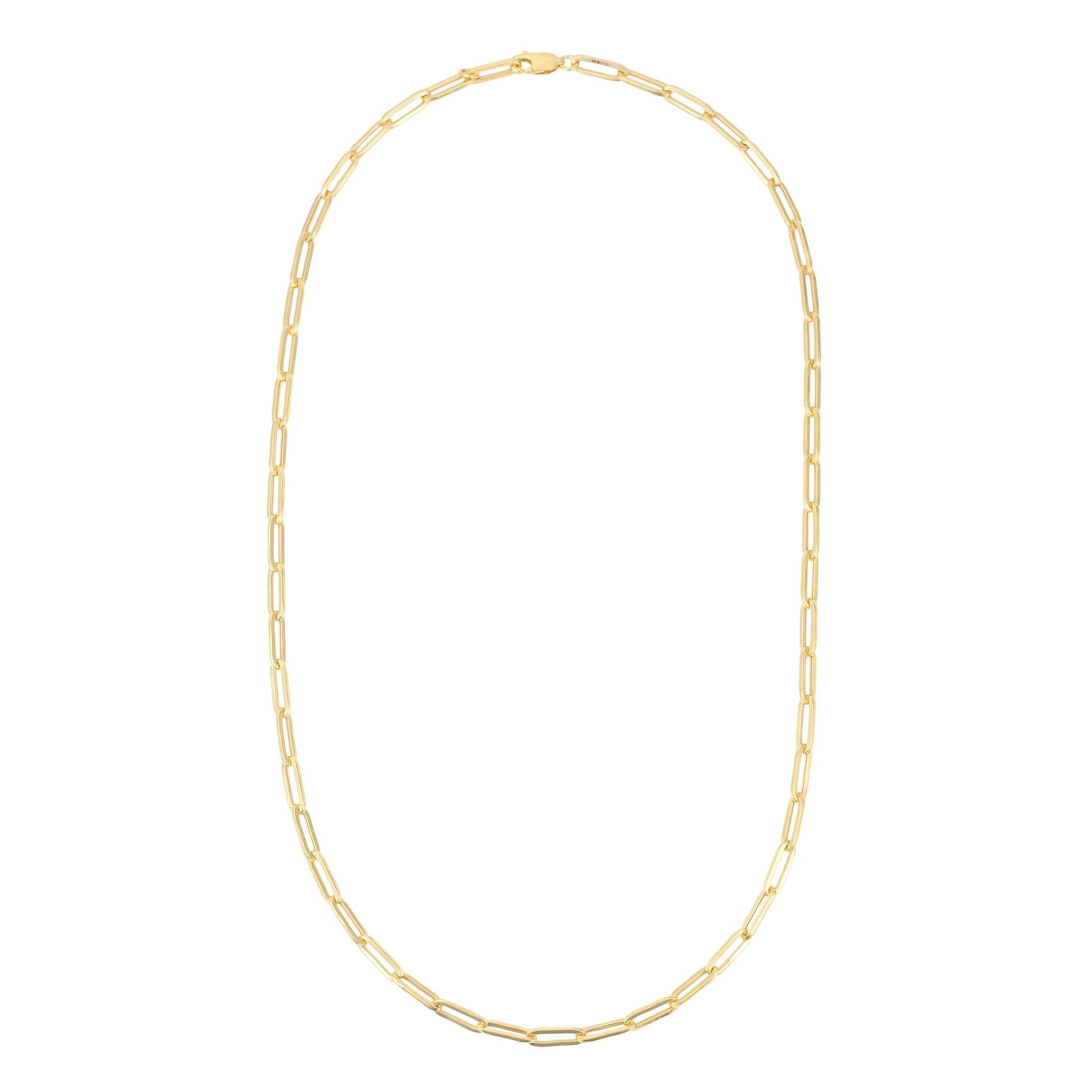 9kt gold classic paperclip necklace