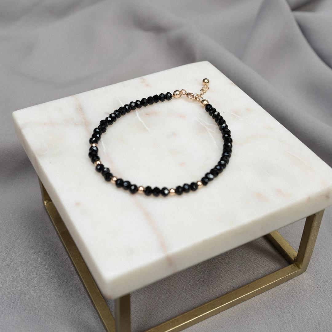 Gold Filled and Coloured Crystal Beaded Bracelet